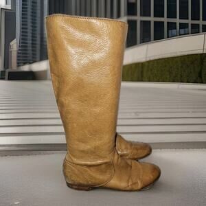 FRYE Jillian Pull On Boots 76010 Camel Leather Women's US 7.5 M